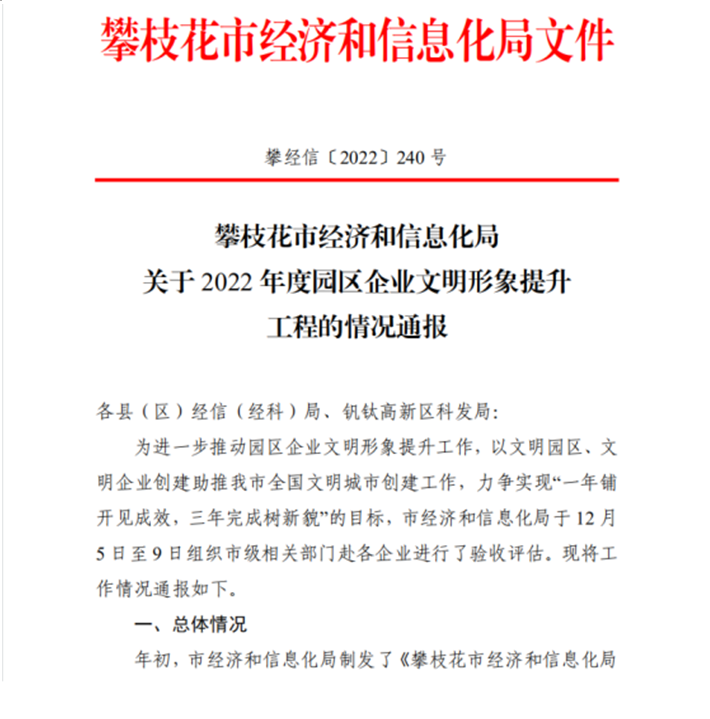 星船城瑞達(dá)公司榮獲攀枝花市第一批文明形象 提升示范企業(yè)稱(chēng)號(hào)(圖2)